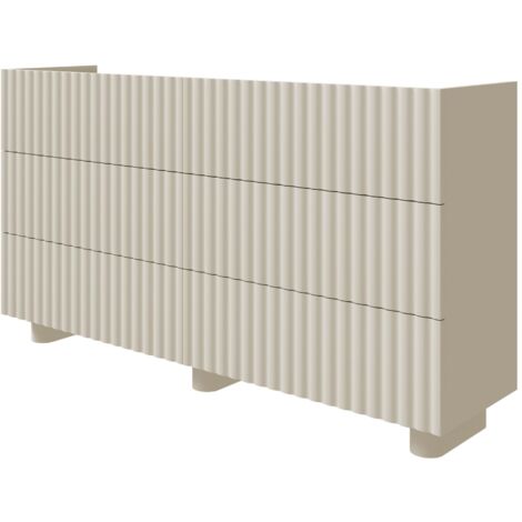 Selsey Fiorra - Kommode mit sechs Schubladen, Greige, 147 cm