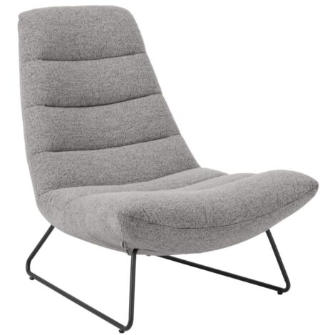 Selsey FORGENTS – Fauteuil lounge avec rembourrage confortable et structure en métal, gris