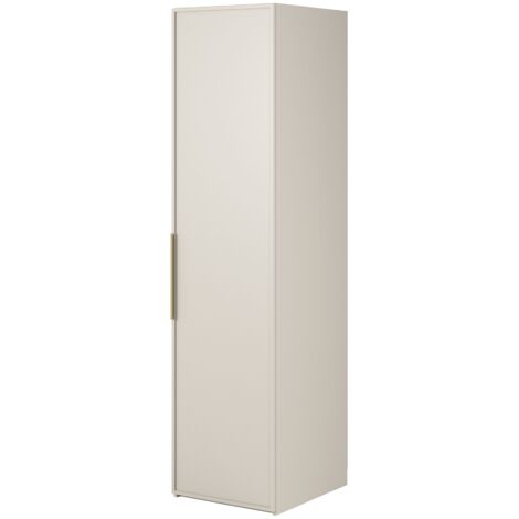Selsey Frame - Kleiderschrank 1-türig mit Kleiderstange und Schubladen, 50 cm, greige