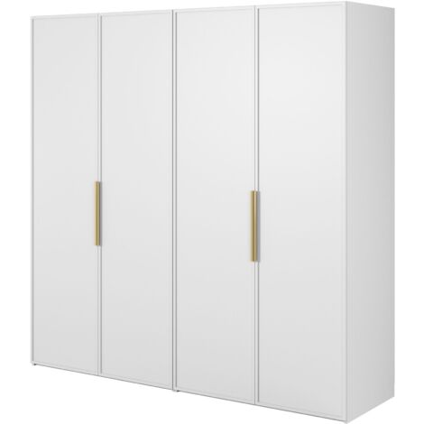 Selsey Frame - Kleiderschrank 4-türig mit 2 Kleiderstangen, 200 cm, weiß