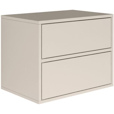 Selsey FRAMME – Comodino sospeso con 2 cassetti – grigio cashmere – 50 cm