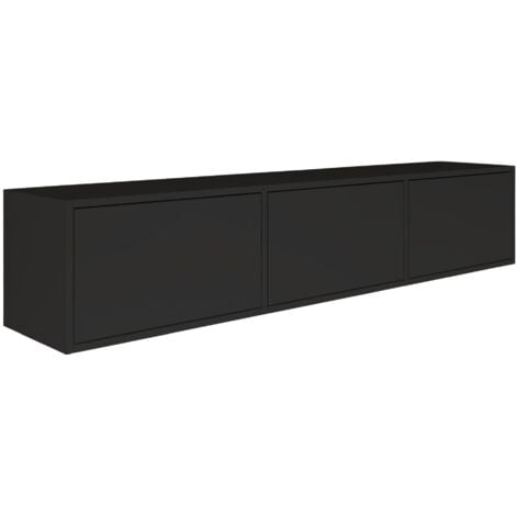 Selsey Framme – hängendes TV-Board mit drei Klappen, Schwarz, 150 cm