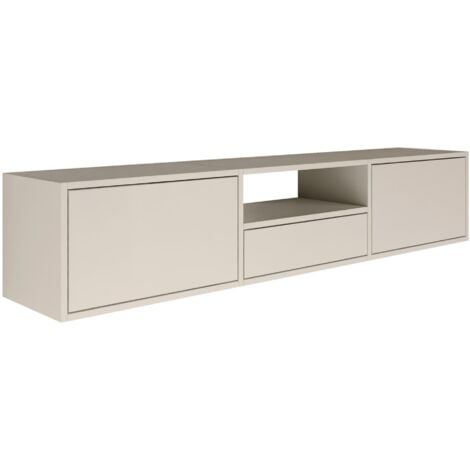 Selsey Framme – hängendes TV-Board mit drei Klappen und einer Ablage, Kaschmirgrau, 150 cm