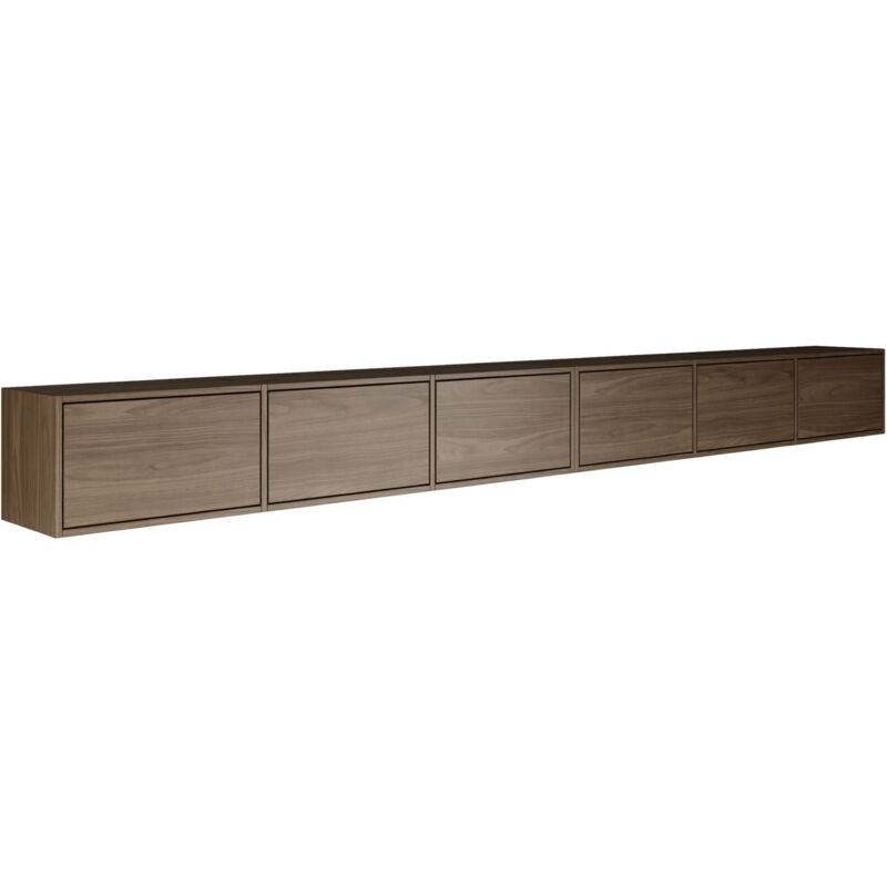 SELSEY  - Meuble Tv Framme - 300 Cm - Aspect Bois Noyer Wisconsin