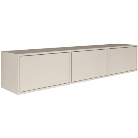 Selsey FRAMME – mueble TV suspendido con tres puertas – gris cachemira – 150 cm