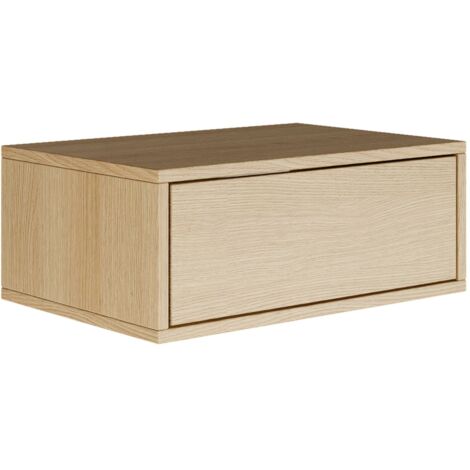Selsey FRAMME – Table de chevet suspendue avec tiroir – effet bois chêne – 50 cm