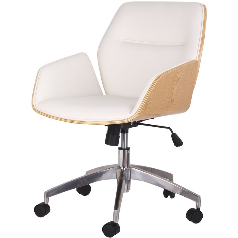 selsey - gatinso - fauteuil de bureau - design blanc/bois d'érable