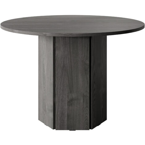 Selsey Hexa Table de salle à manger avec plateau stratifié, frêne noir, 110 cm