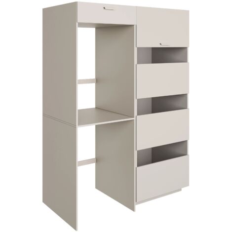 Selsey HOLV – Ensemble meubles de salle de bain 135 cm avec niches pour lave-linge et sèche-linge – Gris cachemire