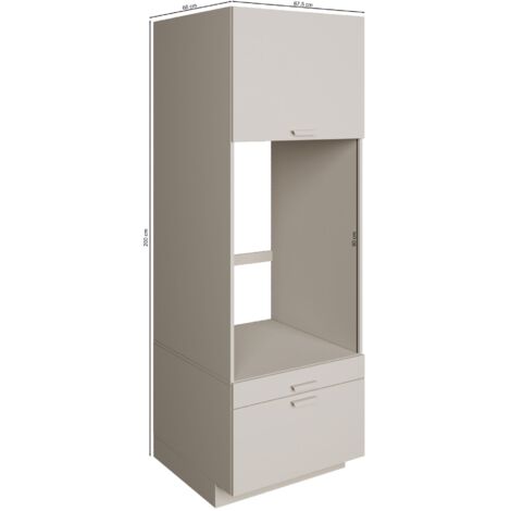 Selsey HOLV – Meuble pour machine à laver 68 cm avec tiroir et étagère – Gris cachemire