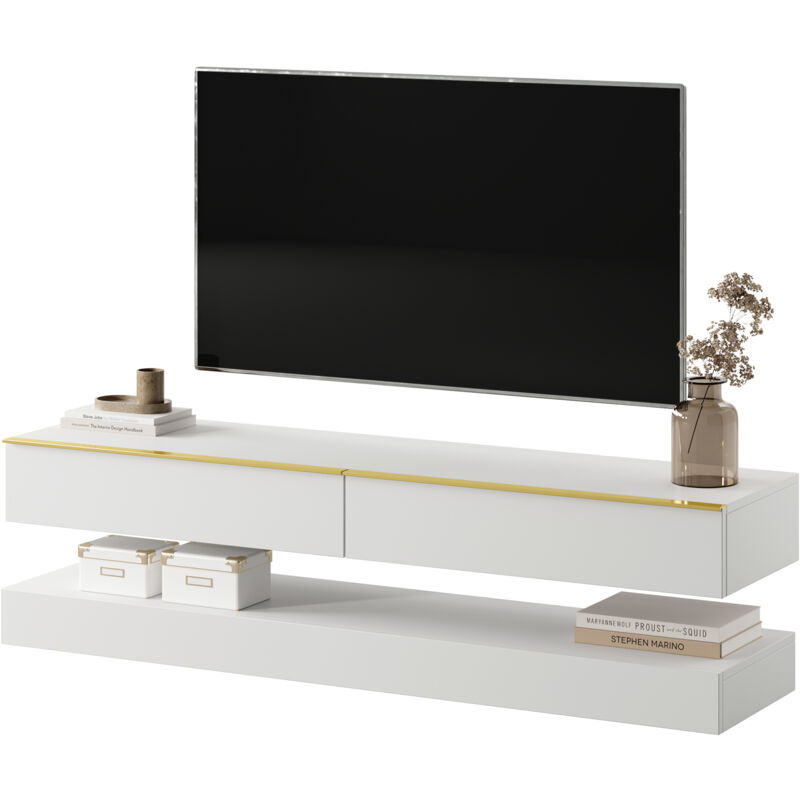 Meuble tv Hylia 140 cm Blanc - Selsey