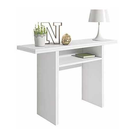 Selsey Italie Console d'appoint/Table Extensible, Bois, Blanc, 120 x 35/70 x 76