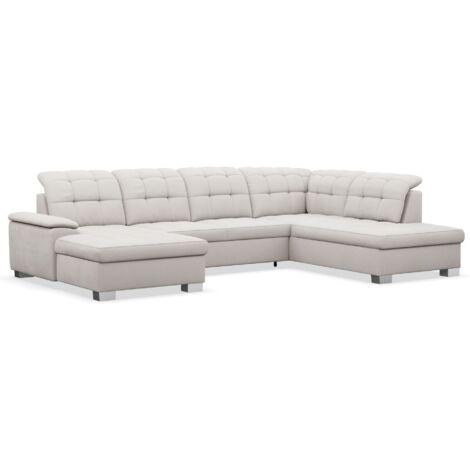 Selsey Jamaal - Wohnlandschaft mit Schlaffunktion und Stauraum, linksseitig, creme