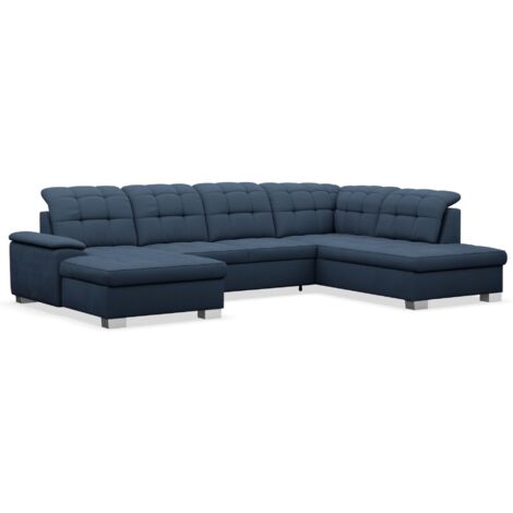 Selsey Jamaal - Wohnlandschaft mit Schlaffunktion und Stauraum, linksseitig, marineblau