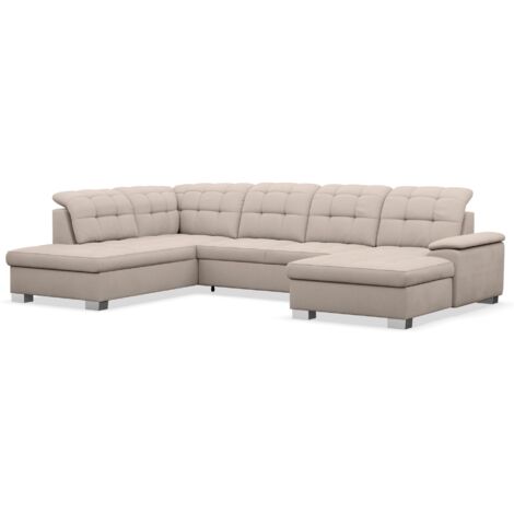 Selsey Jamaal - Wohnlandschaft mit Schlaffunktion und Stauraum, rechtsseitig, beige