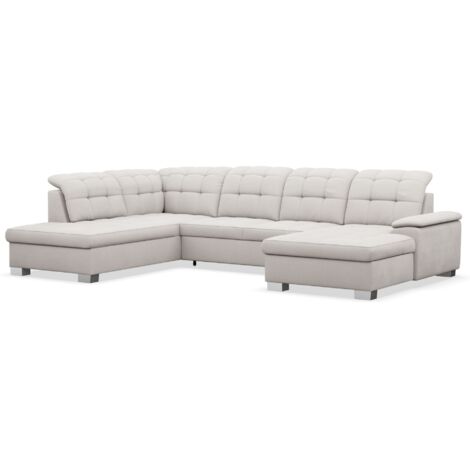Selsey Jamaal - Wohnlandschaft mit Schlaffunktion und Stauraum, rechtsseitig, creme