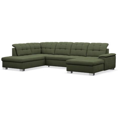 Selsey Jamaal - Wohnlandschaft mit Schlaffunktion und Stauraum, rechtsseitig, khaki