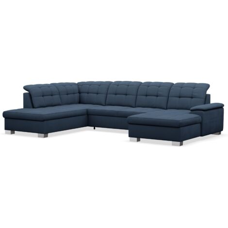 Selsey Jamaal - Wohnlandschaft mit Schlaffunktion und Stauraum, rechtsseitig, marineblau