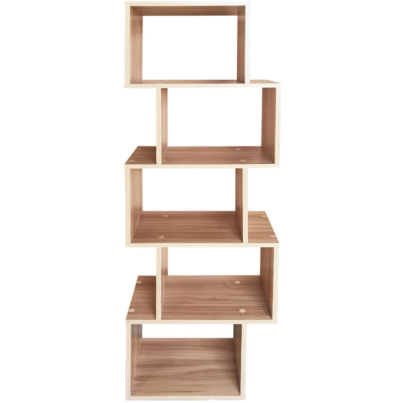 Selsey - kaliopsi Bibliothèque à 5 niveaux - effet bois naturel