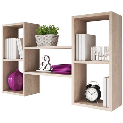 Etagère Rootz sonoma pour livres 2 compartiments bois MDF