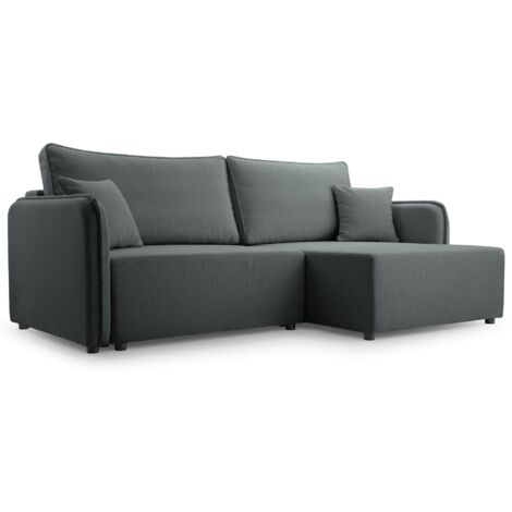 Selsey Kassian - Ecksofa mit Schlaffunktion und Bettkasten, grau, rechts