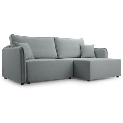 Selsey Kassian - Ecksofa mit Schlaffunktion und Bettkasten, hellgrau, rechts