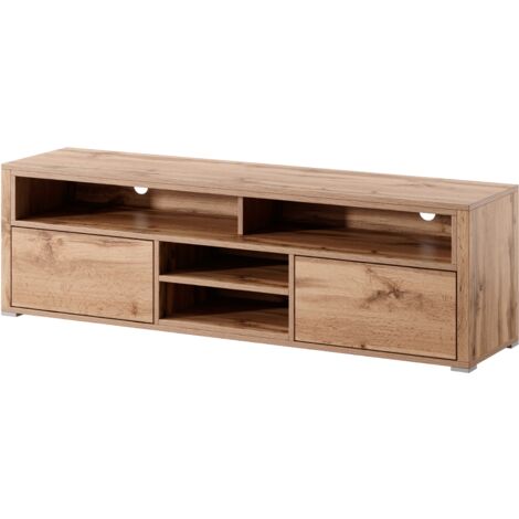 Selsey LAKSA - TV-Lowboard Wotan Eiche mit LED 137 cm