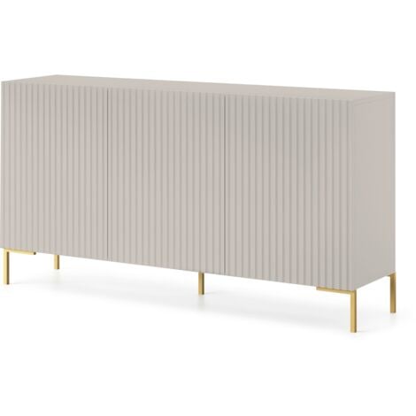 Selsey LAMMELO - Dreitürige Kommode - 140 cm - graubeige