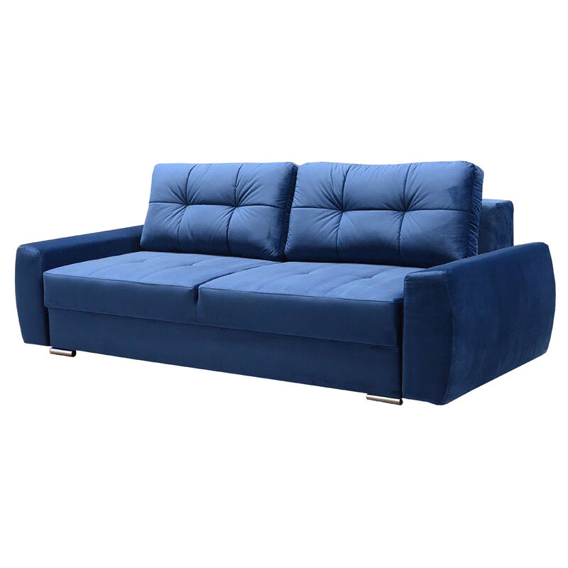 Selsey - LINOD - Schlafsofa - 3-Sitzer Sofa in Blau mit Schlaffunktion und Bettkasten, 230 cm breit
