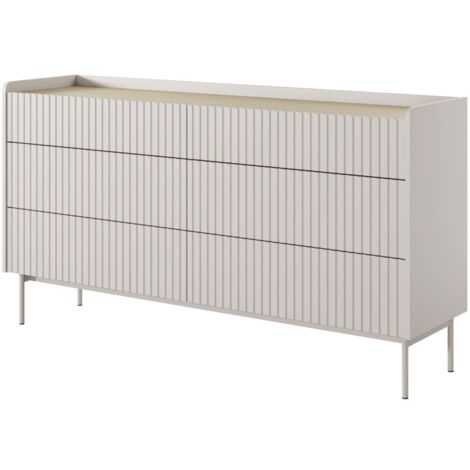 Selsey Liwelo - Kommode mit 6 Schubladen, Greige, 153 cm