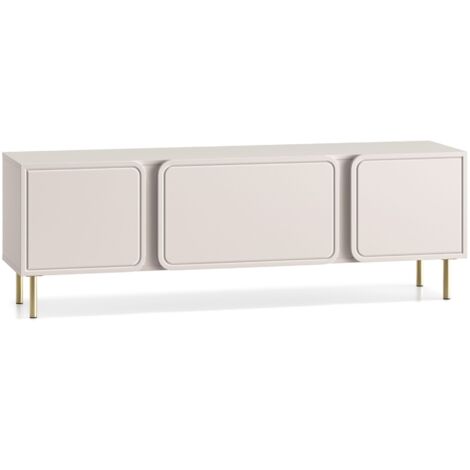 Selsey Loppa – Mueble de TV 2 puertas con abatible, beige cachemira, 160 cm