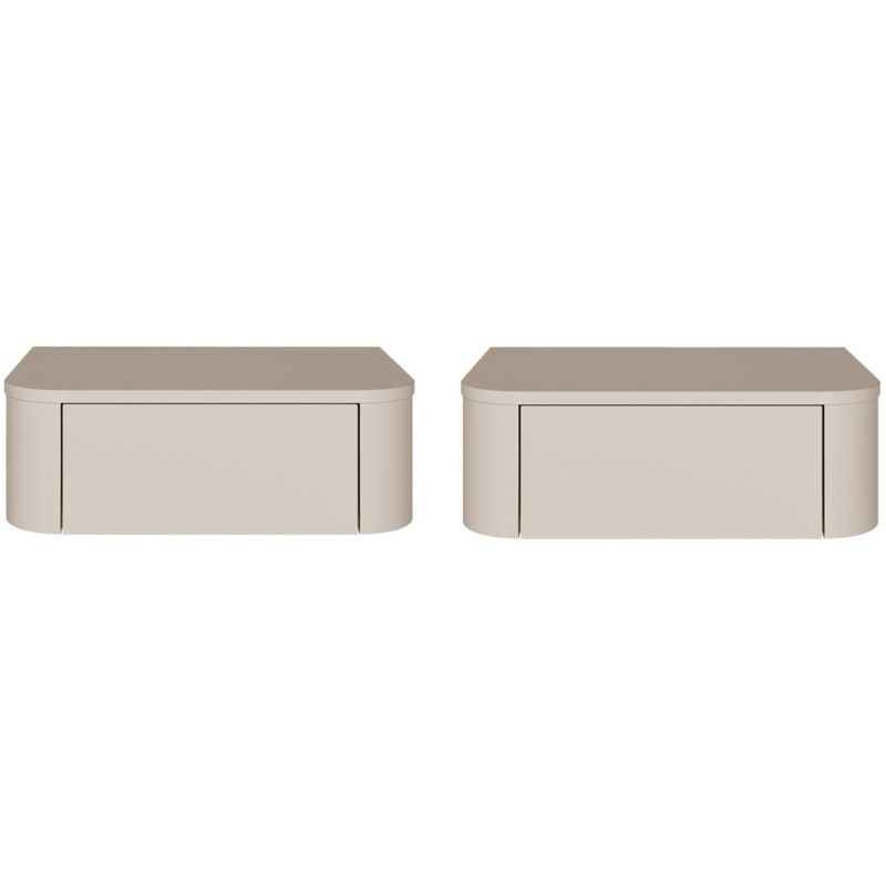 Selsey Luvio - 2-er Set Wandhängender Nachttisch Mit Schubladen, 59 Cm, Kaschmirgrau