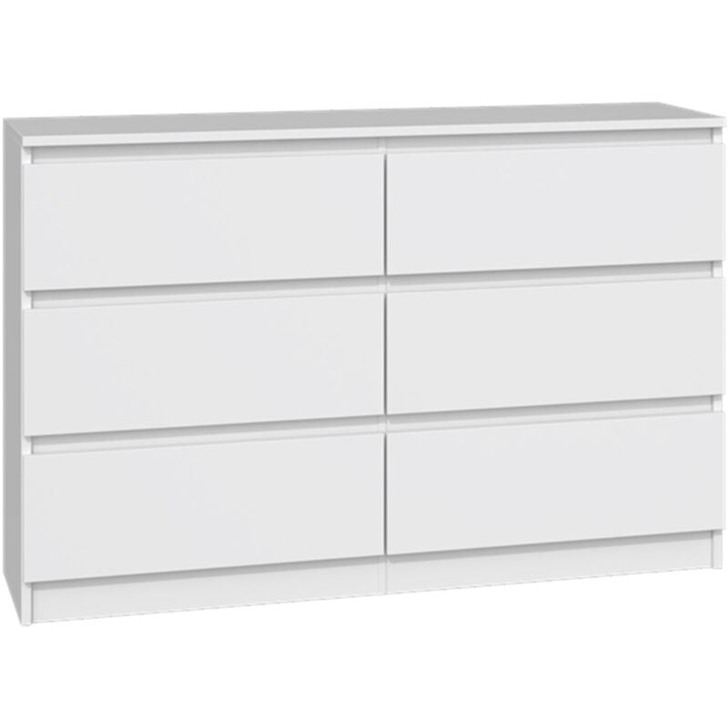 Selsey - malwa - Commode à six tiroirs - 120 cm - blanc
