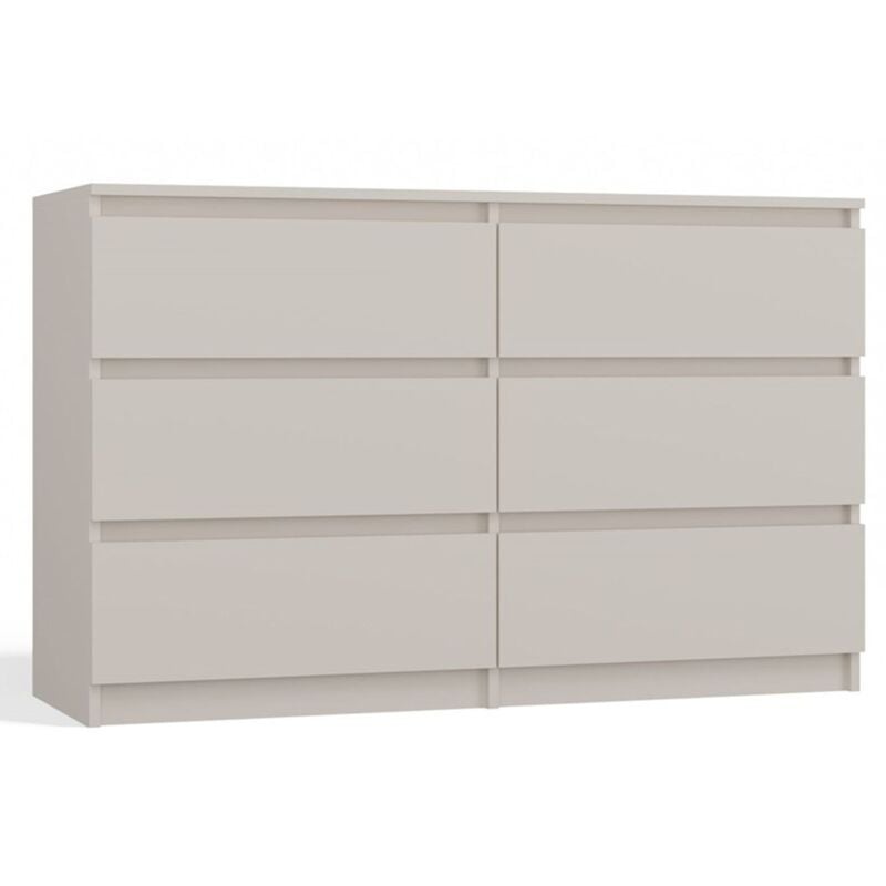 Selsey MALWA - Commode à six tiroirs - 120 cm - grège