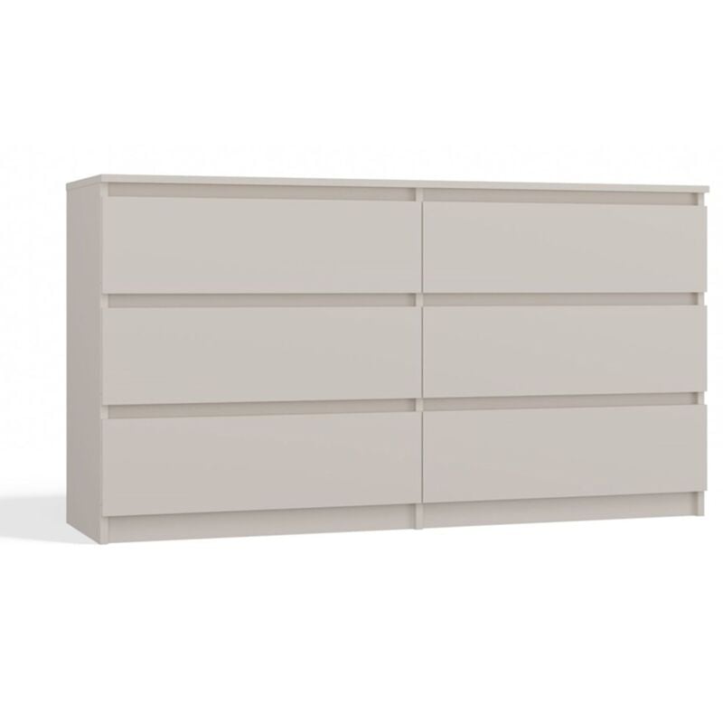 Selsey - malwa - Commode à six tiroirs - 138 cm - grège