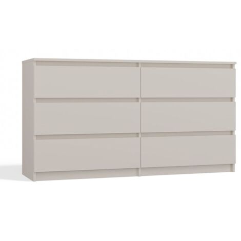 Selsey MALWA - Commode à six tiroirs - 138 cm - grège