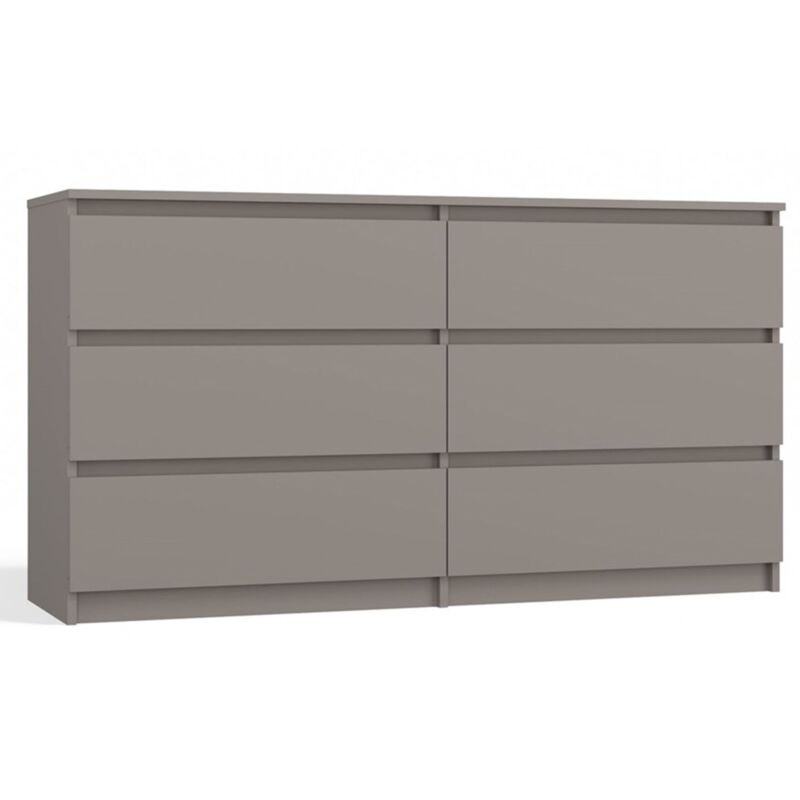 Malwa - Commode à six tiroirs - 138 cm - gris - Selsey