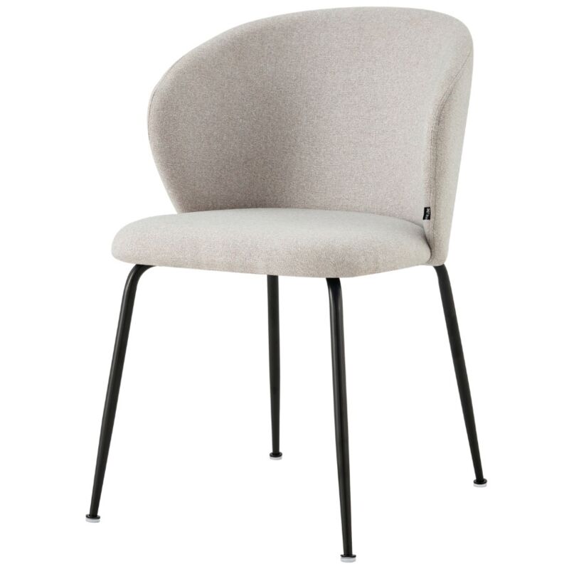 Selsey - mealize - Chaise tapissée - en tissu hydrophobe gris sur pieds noirs