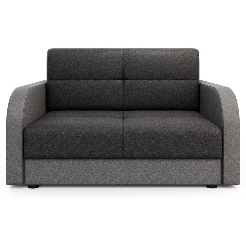 Selsey - MELANA - Schlafsofa / 2-Sitzer Sofa mit Schlaffunktion und Bettkasten, 142 cm breit (Grau / Dunkelgrau)