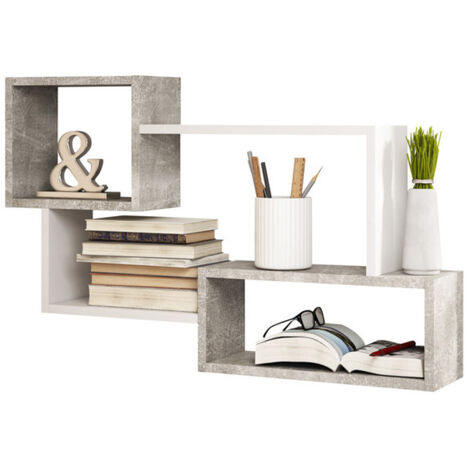 Selsey Mensola pensile, Grigio, 54.0 x 87.0 x 18.0 cm