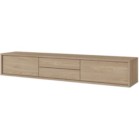 Selsey Moddern - TV-Lowboard mit Schubladen und Wandmontageoption, Eiche, 180 cm