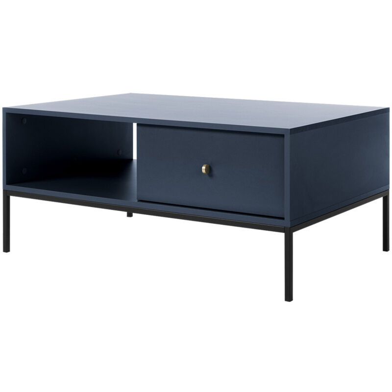 Selsey Monne - Wohnzimmertisch Couchtisch Mit Schublade, Dunkelblau 68x104 Cm