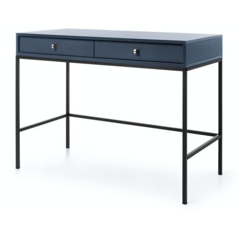 Selsey MONNE - Schminktisch Konsolentisch im Vintage-Stil mit Schubladen, Dunkelblau, 104 cm breit