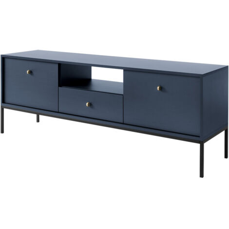 Selsey MONNE - TV-Schrank TV-Möbel im Vintage-Stil, Dunkelblau, 153 cm breit