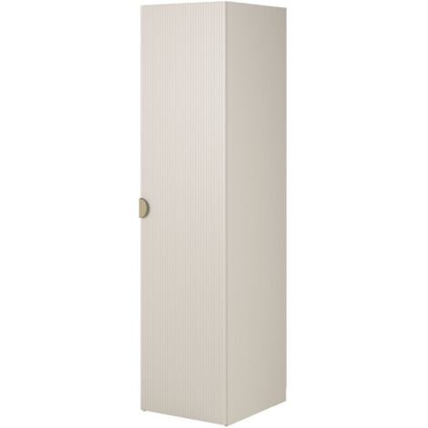 Selsey Moonir - Kleiderschrank 1-türig mit Kleiderstange und Schubladen, 50 cm, greige