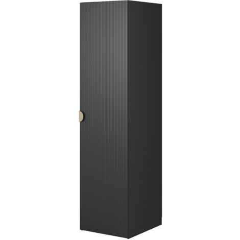 Selsey Moonir - Kleiderschrank 1-türig mit Regalen, 50 cm, schwarz