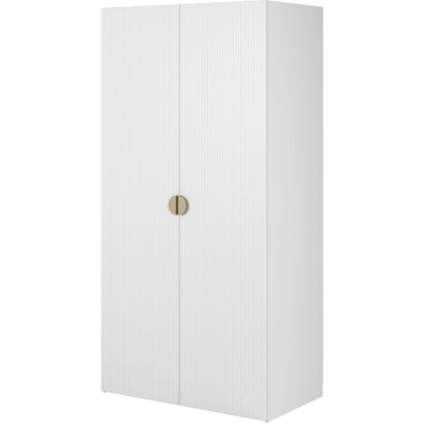 Selsey Moonir - Kleiderschrank 2-türig mit Kleiderstange, 100 cm, weiß