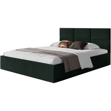 Selsey Nestio – Polsterbett 140x200 mit Bettkasten, Samtbezug, dunkelgrün