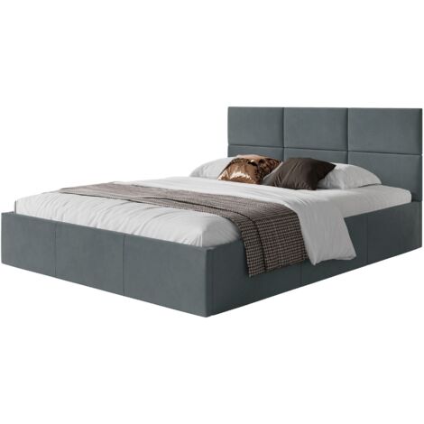Selsey Nestio – Polsterbett 160x200 mit Bettkasten, Samtbezug, stahlgrau