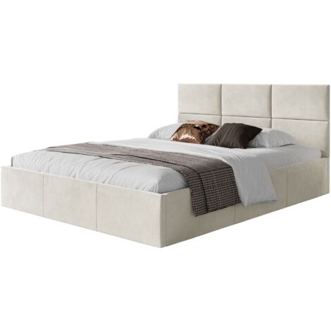 Selsey Nestio – Polsterbett 180x200 mit Bettkasten, Samtbezug, creme